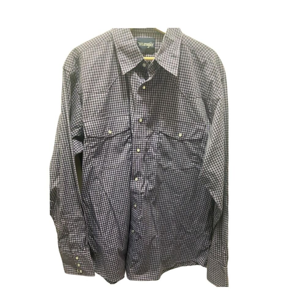 Wrangler Pearl Snap Classic Checkered Button-Down Shirt  XL